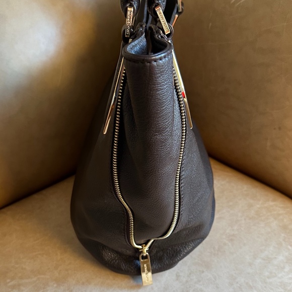 MICHAEL Michael Kors Vanessa Dark Brown Pebbled Leather Medium Shoulder Tote Bag - Picture 2 of 16